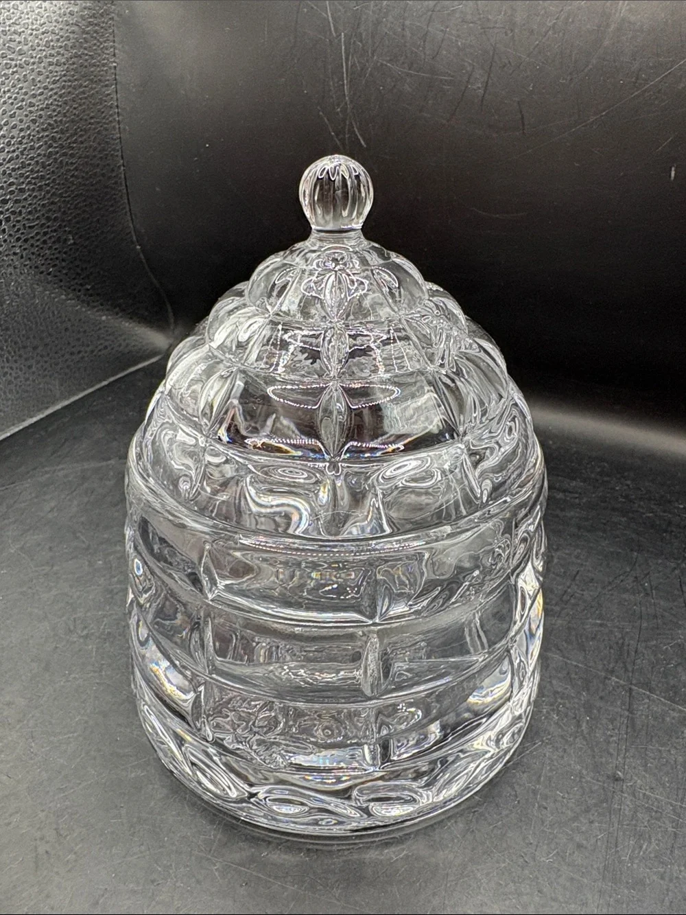 Glass Beehive Honey Jar with Lid - Clear